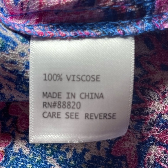 Jones New York bright blue with fuchsia floral print sz 2X - Picture 5 of 5